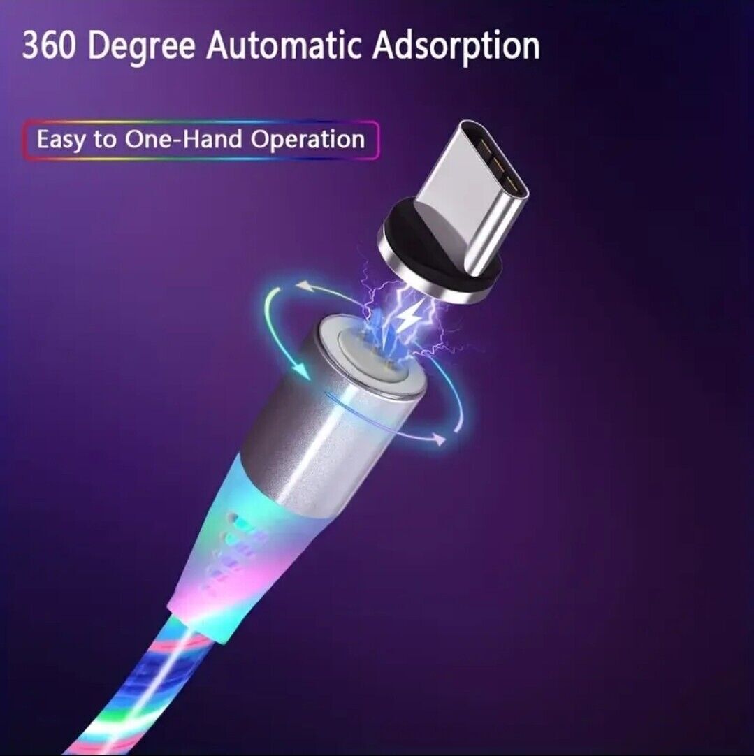 LED 3 in 1 Fast Charging USB Cable Charger Phone USBC Micro