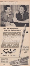 1947 Scripto Pencil: Fibber McGee and Molly Vintage Print Ad