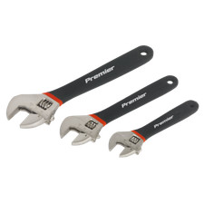 Image of Sealey AK907 Adjustable Wrench Set 3pc Ni-Fe Finish