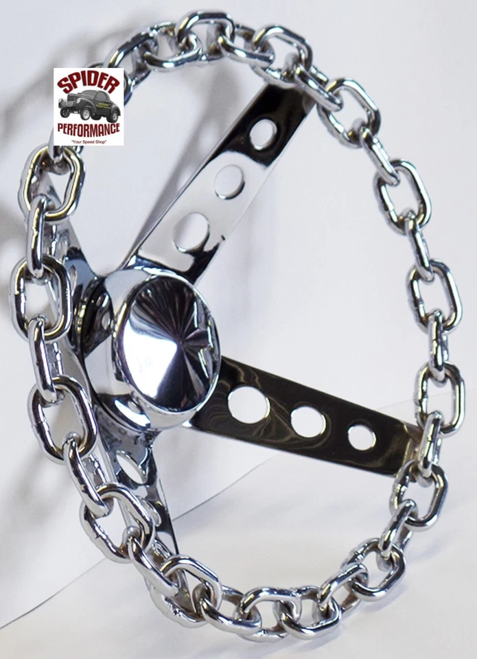 1969-1989 Cadillac steering wheel 11" CHROME CHAIN - Image 2 of 4