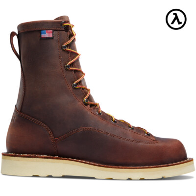 DANNER  BULL RUN 8'' BROWN CRISTY EH PLAIN TOE WEDGE WORK BOOTS 15556 - ALL SIZES