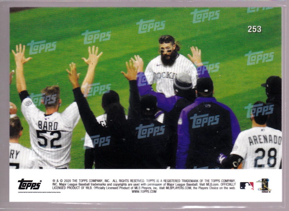Charlie Blackmon Rockies TOPPS NOW #253 Chuck Nazty Slugs Walk-Off GS Blue 22/49 - Image 2 of 2