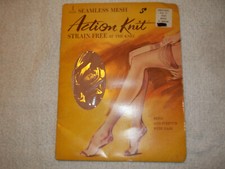 Action Knit nylon stockings seamless mesh size 10 med beige
