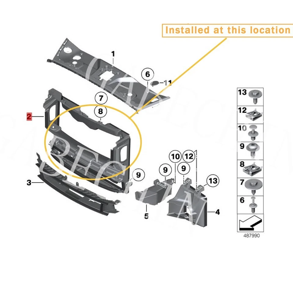 Conducto de aire del radiador para Rolls Royce Wraith & Dawn OEM: 51647301405 Foto 2 de 3