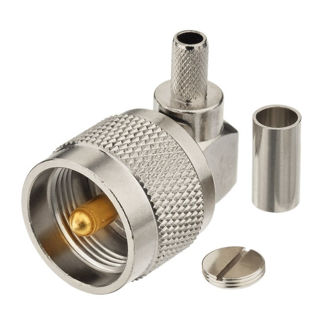 PL259 UHF Crimp male Right angle connector for RG58 RG142 RG400 eBay