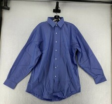 Brooks Brothers Mens Madison Non Iron Casual Blue Button Up Dress Shirt Size 16