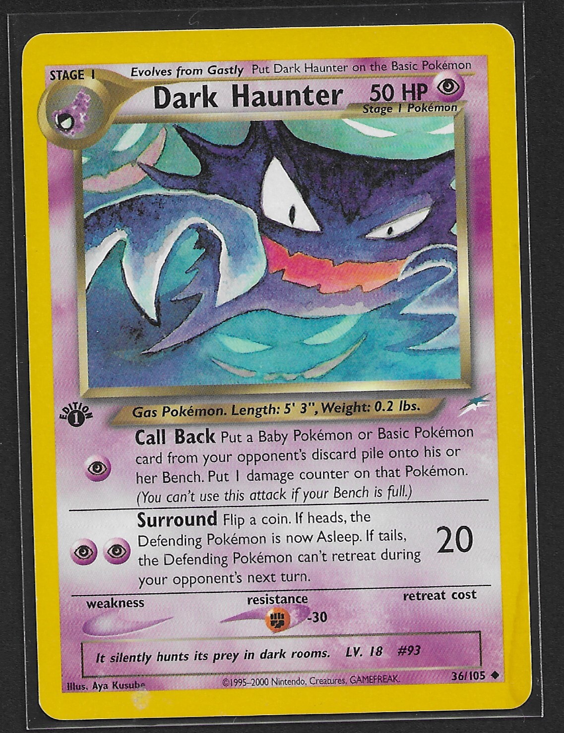 Dark Haunter 36/105 Neo Destiny-1st Edition Regular Uncommon - Pokemon card