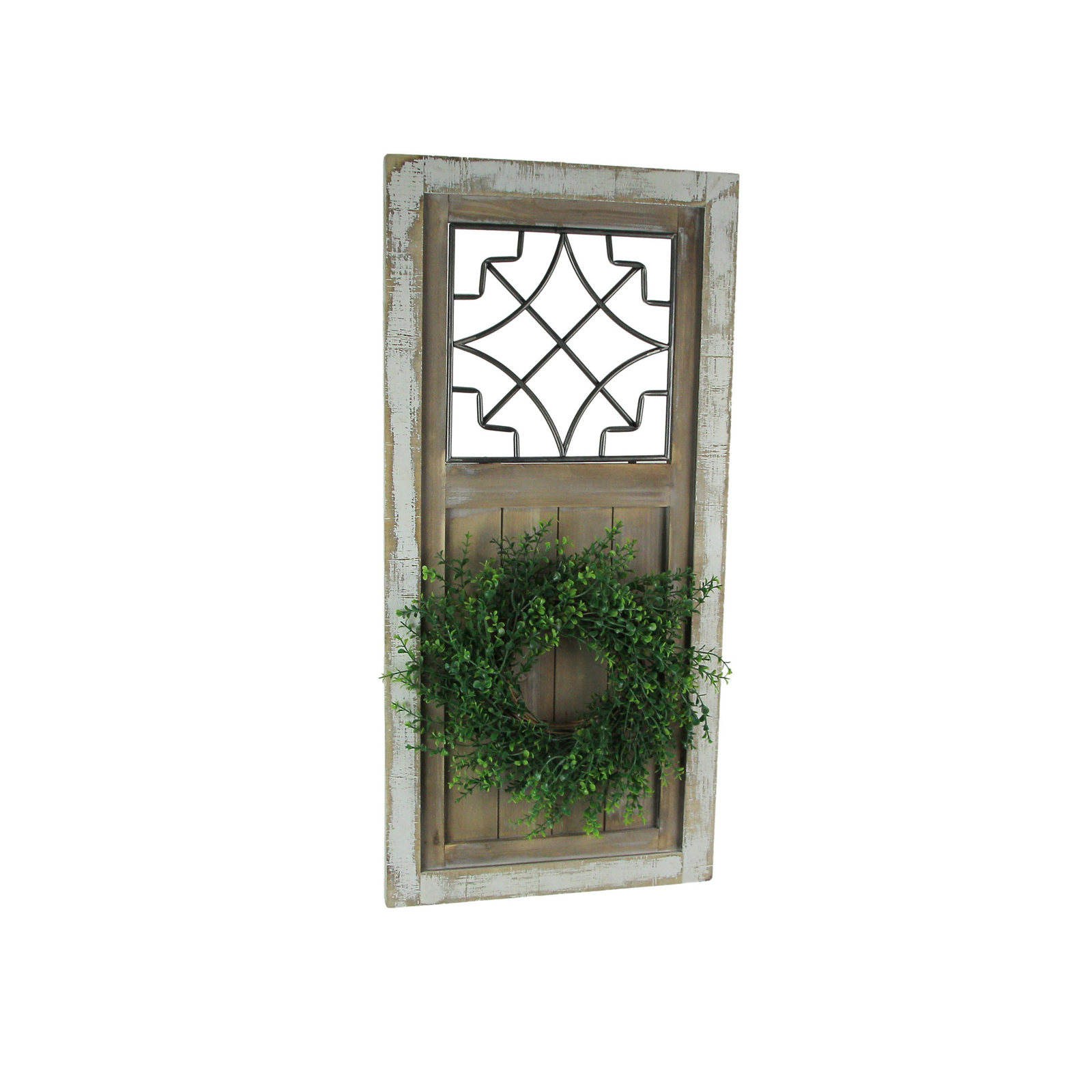 Decorative Wooden Door Wall Art Metal Accent Window Rustic Home Decor Sculpture