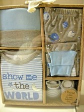 Baby 4 Pc. Gift Set, 0-6 Mos.,"Show Me The World" Theme By Baby Essentials, New