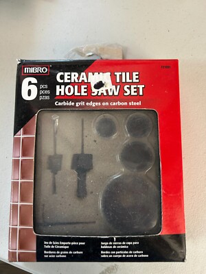 New Mibro 721091 ceramic tile carbide hole saw set 6 piece for plumbing holes