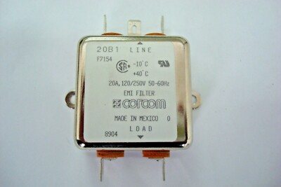 CORCOM EMI LINE FILTER 20A 120/250V 50-60HZ NOS QTY-2 | eBay