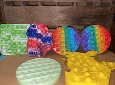 Pikachu Among us Silicone Popit Fidget Push Bubbles Sensory Stress Relief  Lot 6