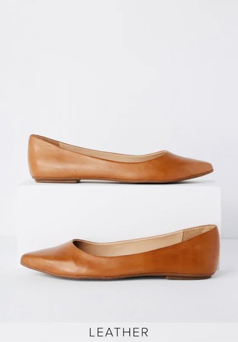 Chaussures plates femme bout pointu cuir cognac Lulus Holly taille US 10 - Photo 4/5