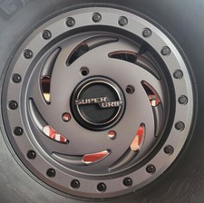 15x7 Super Grip 4156 Pattern 52 Offset Gray True Bead Lock Wheel Set Of 4