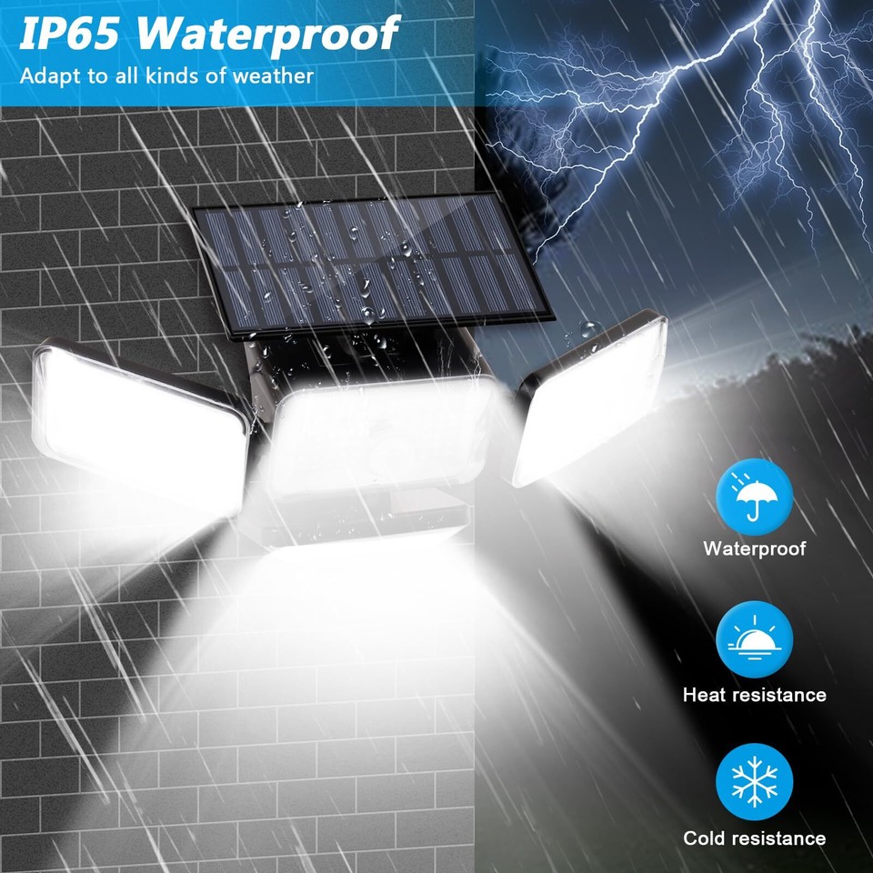 Solar Lights Qutdoor, 288 LED 2800LM Solar Motion Sensor Outdoor Lights