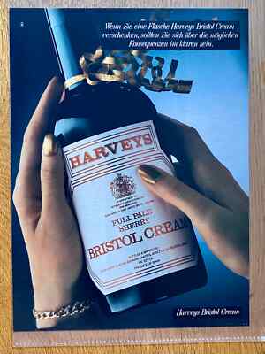 Harveys Bristol Cream Sherry Original 1982 Vintage Advert Werbung Reklame