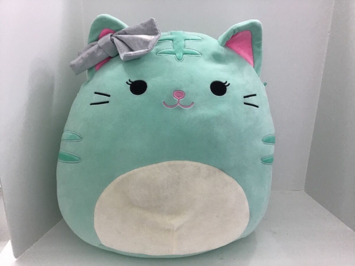 KellyToy Squishmallow 16 Large Tres'zure the Mint Green Tabby Cat