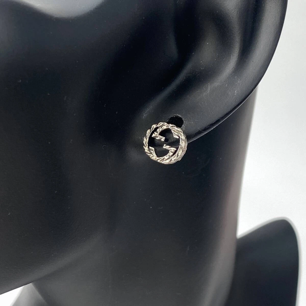 Boucles d'oreilles GUCCI imbriquées G argent 925 1,6 g une oreille accessoires pour femmes