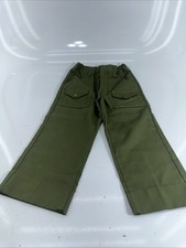 VINTAGE Boy Scouts Pants Youth 8 Green Official Uniform Twill Cargo READ