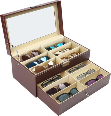 Kurtzy Organizer Box für Sonnenbrille aus Kunstleder, 12 Fächer für O