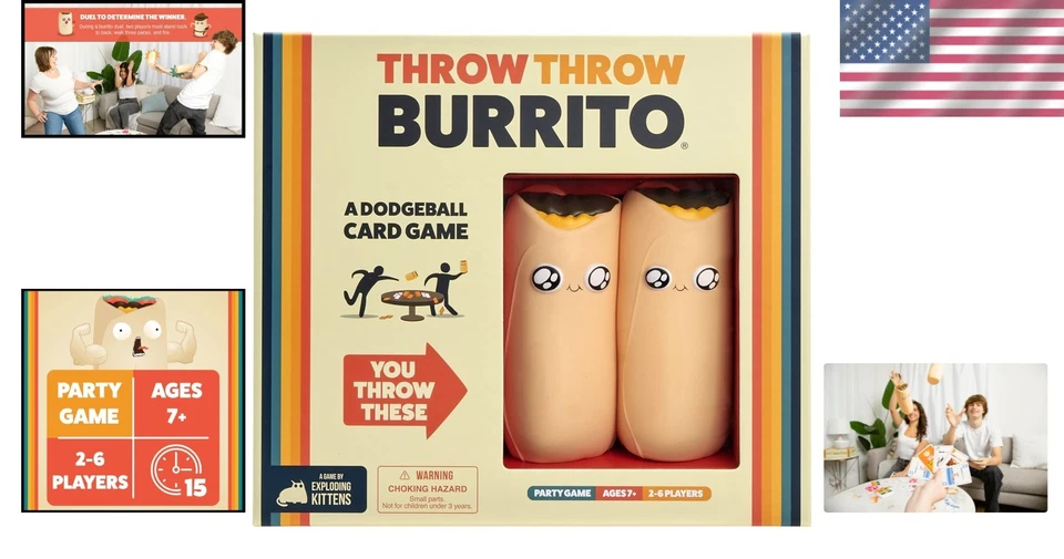 Juego de Cartas con Burritos de Espuma Perfecto para Fiestas y Diversión Familiar para Edades 7 Más Foto 2 de 4