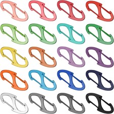 20 PCS Aluminum Carabiner Clips 1.6 Inch D Ring Small Carbineers Keychain Spring