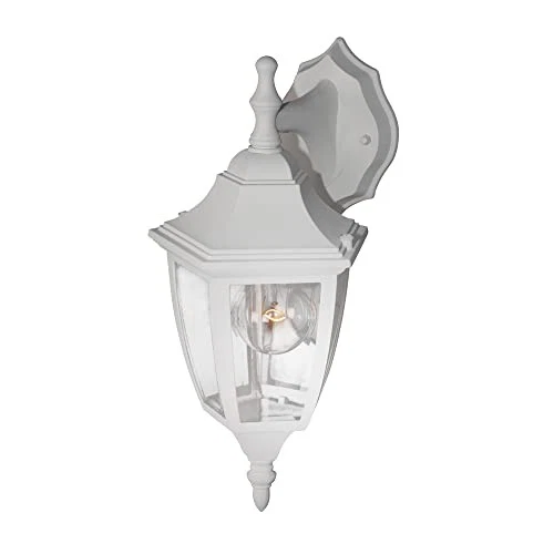  2461-WH Waterbury Fixture, 14.25 Inch Mount, Clear Glass Porch 14.25in H White - Picture 4 of 7