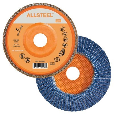 Walter 15W606 6x7/8 ALLSTEEL Flap Disc Eco-Trim Backing 60 Grit Type 27 10 pack