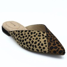 Birdies The Swan Women  s Mules Size 7 Mini Cheetah Calf Hair Animal Print Flats