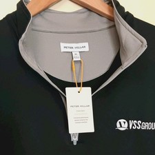 NWT PETER MILLAR Perth 1/4 Zip Pullover Jersey Sz. Medium Performance Black