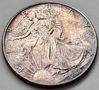 1990 American Silver Eagle 1 Oz In Capsule Pink Toned
