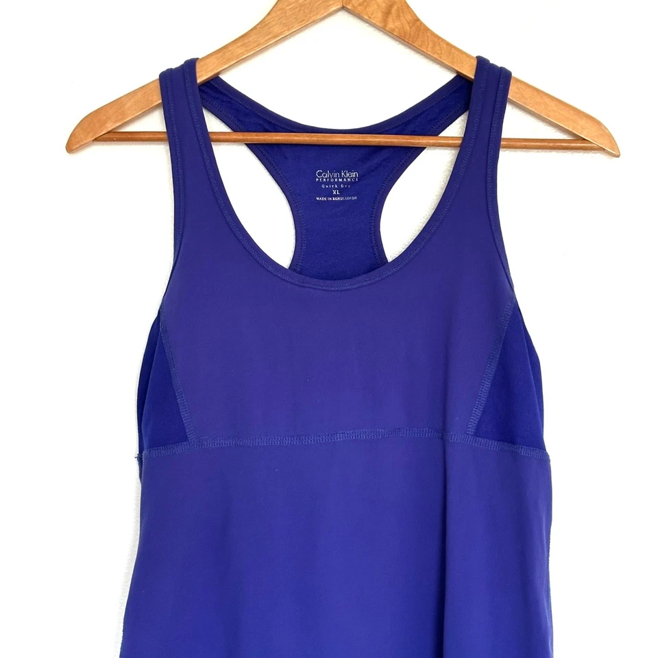 Camiseta sin mangas Calvin Klein para mujer XL azul rendimiento espalda deportiva Foto 3 de 4