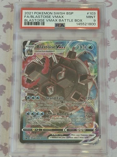 2021 Blastoise VMAX Full Art Battle Box PSA 9 SWSH Black Star Promo Card 103