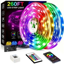 Smart RGB Led Strip Lights, 260ft Led Lights for Bedroom with App Control