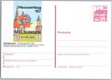 Melsungen 1987 Hessentag, historische Fachwerkstadt - Bildpostkarte, Ganzsache