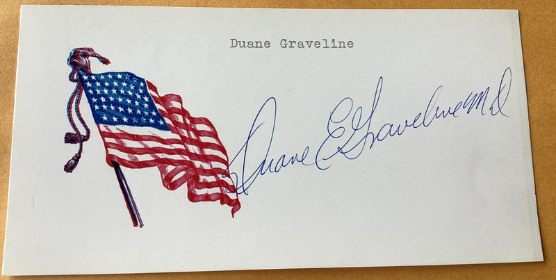 DUANE GRAVELINE NASA Astronaut Autographed Signed Card FREE SHIPPING