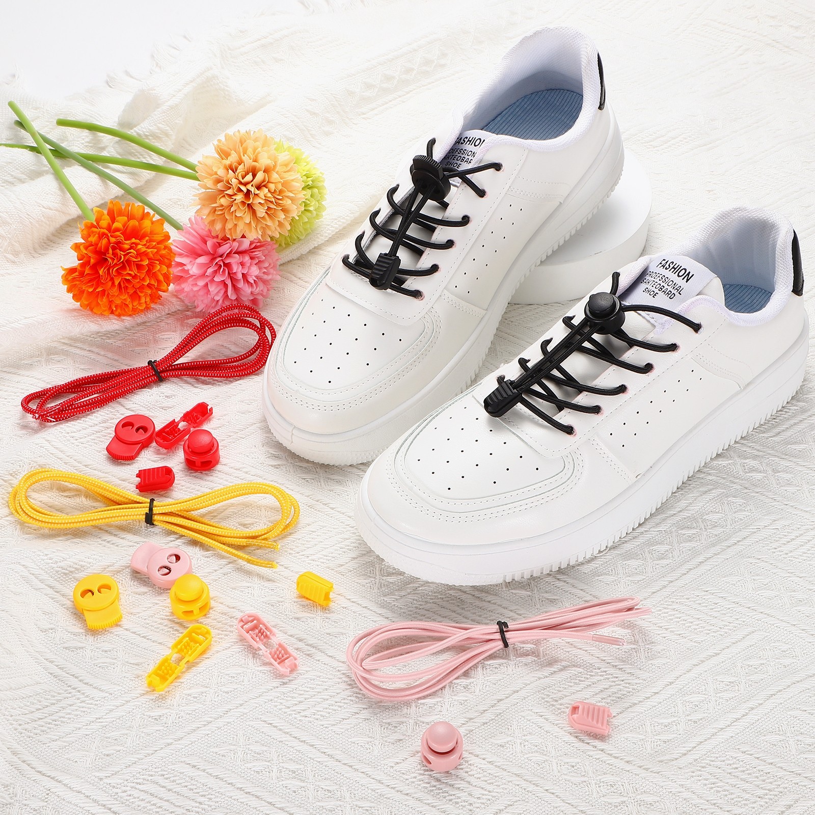 APL 2 Pezzi Lacci Elastici per Scarpe Senza Lacci per Scarpe per Adulti Punto Riflettente Viola