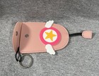 PINK PU LEATHER PORTABLE PULL OUT KEY PROTECTOR HOLDER CASE W/ SUPERSTAR KAWAII — photo 2