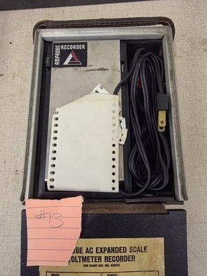 1970s Amprobe AC Voltmeter Recorder in Leather Case + 2 Chart Rolls PAV 2X