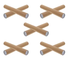 10 Pcs Poster Mailing Tubes Kraft Paper Tubes With Caps Round Cardboard Storage