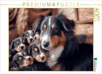 Calvendo Puzzle Cute Australian Shepherd Family | 1000 Pieces, Finished Size 25.