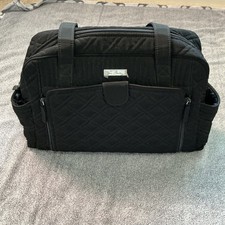 Vera Bradley Black Quilted Diaper Bag with Changing Pad Travel Tote