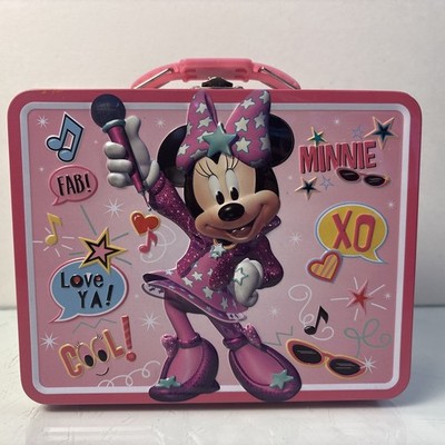 Disney Minnie Mouse Tin Carry Box Lunch Storage Case Tin Box Co