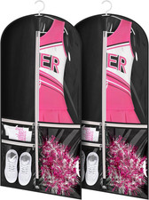 Costume Dance Garment Bag with 3 Clear Zipper Pockets for Suits Dress Cover, Tra