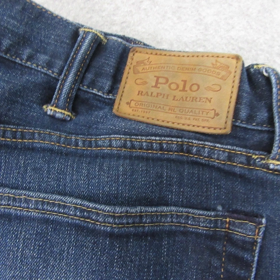Polo Ralph Lauren Mens Jeans 38 X 34 Hampton Relaxed Straight Dark Wash Blue - Image 2 of 4