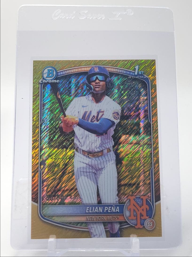 ELIAN PENA 2025 BOWMAN CHROME 1ST GOLD SHIMMER METS /50 Q5876