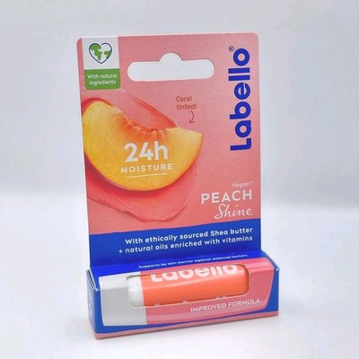 Labello Peach Shine Lippenpflege 24h Feuchtigkeit Sheabutter 4,8g