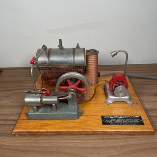 Raro Vintage Jensen Model #20 #15 Mini Motore a Vapore e Generatore Elettrico