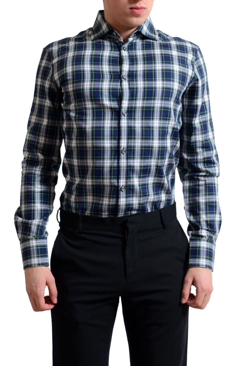 Мужская повседневная рубашка в клетку на пуговицах Dsquared2, размеры США S и M