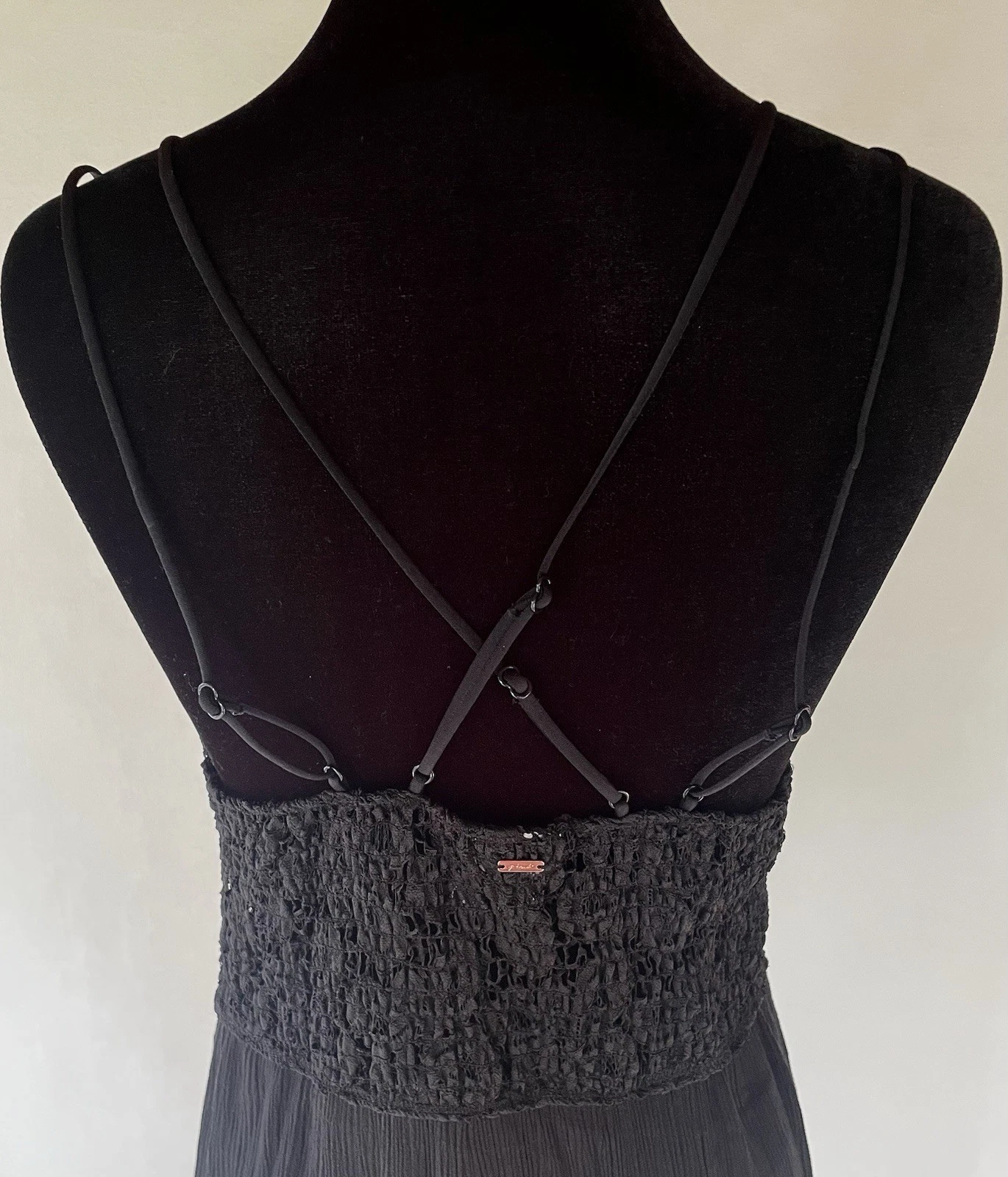 UNDERCOVER VICTORIA’S SECRET ROSA mini abito nero pizzo ricamato taglia L fata capricciosa